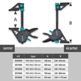 Serre joint 1 main PRO MAX 150mm - WOLFCRAFT - 3070000