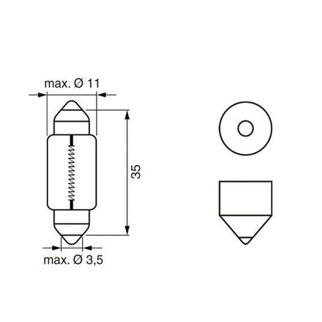 Pack de 2 Ampoules BOSCH 1987301004 C5W Pure Light 12V 5W