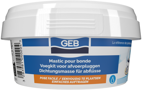 Mastic sanitaire d'étanchéité GEB pour les bondes et emboitements des tuyaux 200g