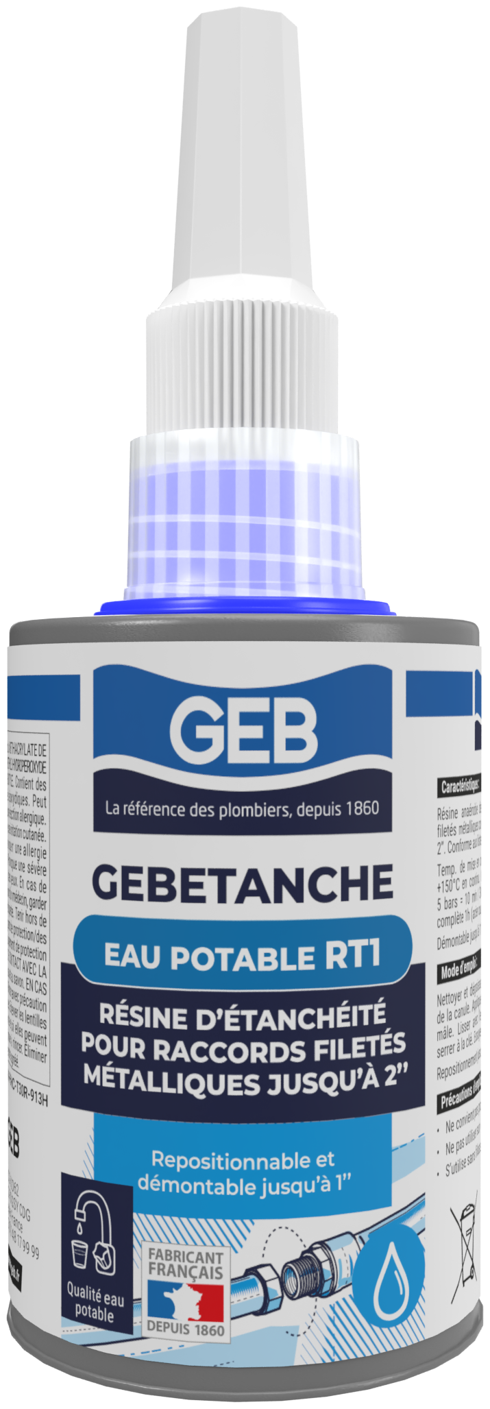 Résine d'étanchéitée RT1 GEB pour raccords filetés métalliques coniques 75ml