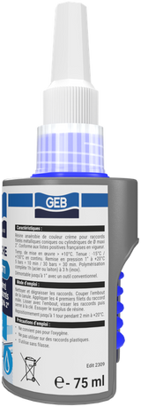 Résine d'étanchéitée RT1 GEB pour raccords filetés métalliques coniques 75ml