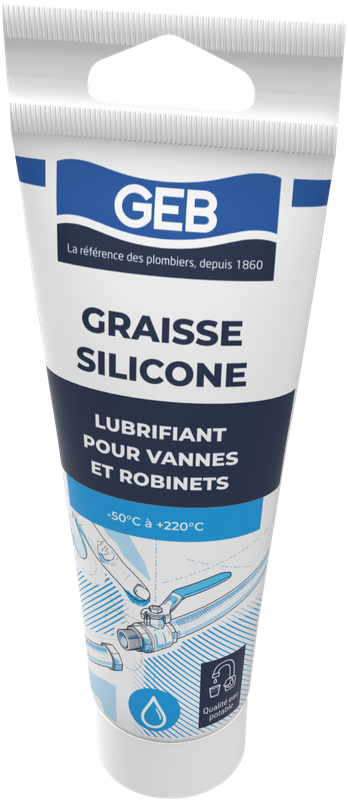 Graisse Silicone GEB lubrifiant pour robinetteries et sanitaires tube de 125ml Blanc
