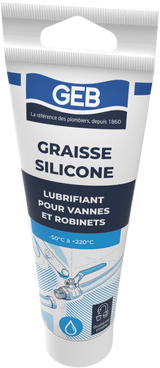 Graisse Silicone GEB lubrifiant pour robinetteries et sanitaires tube de 125ml Blanc