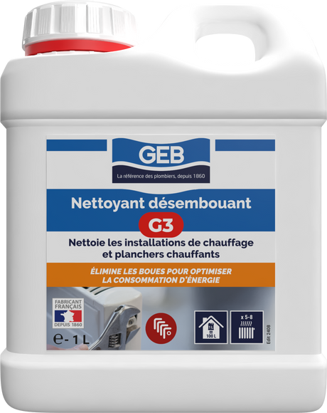 Nettoyant Désembouant G3 GEB pour nettoyer les installations de chauffage 1L