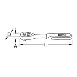 Cliquet 72 dents extra plat ULTIMATE 1/2''  - KS TOOLS - 920.1200
