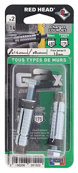 G2X810BL2 - Blister de 2 chevilles G2X 14x