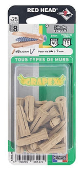 G8BL25 - Blister de 25 chevilles Grapex