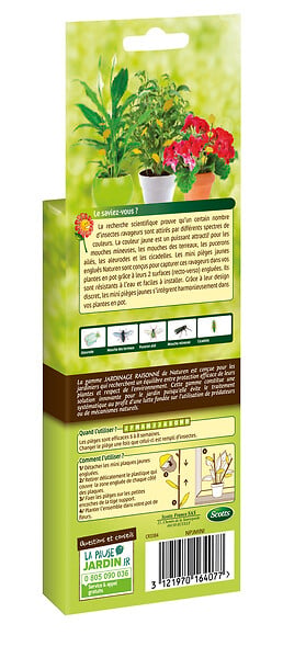 Mini-pièges jaunes pour plantes de la maison et balconnières x12