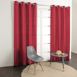 Rideau avec oeillets - Tamisant - Coton - Rouge - 140x240cm