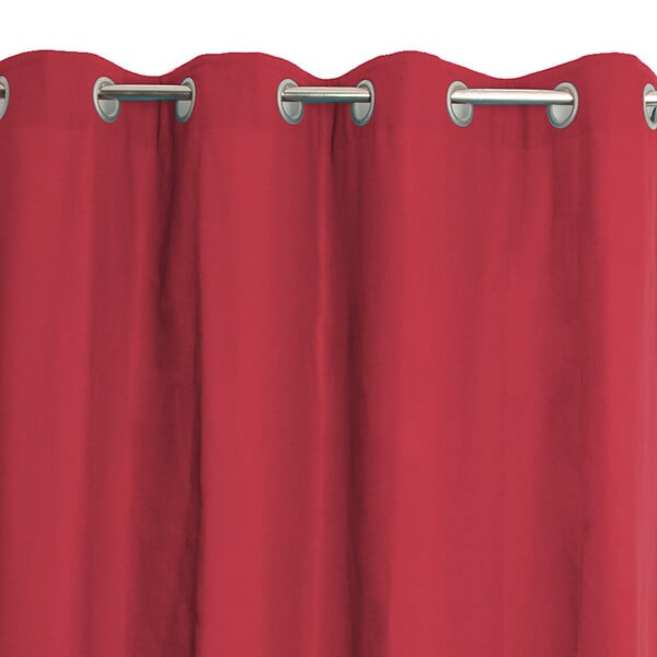 Rideau avec oeillets - Tamisant - Coton - Rouge - 140x240cm