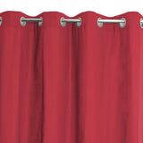 Rideau avec oeillets - Tamisant - Coton - Rouge - 140x240cm