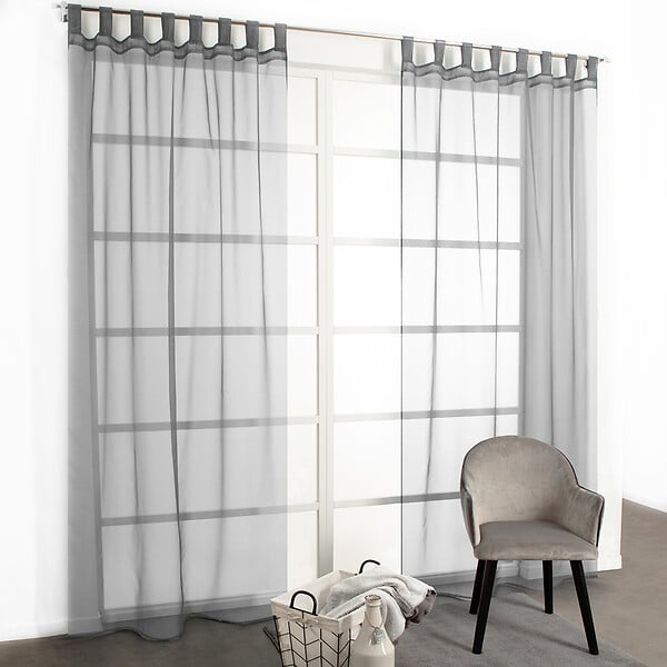 1729175 - Voilage Ã  pattes 140x240 gris