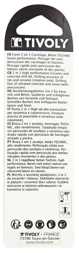 Tivoly   1 Foret Béton-Carrelage 2 en 1 Technic, Rouge, Ø 6 mm