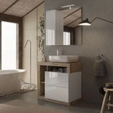 Meuble salle de bain Hambourg L78 Vasque+2 Tiroirs+3 Niches