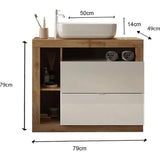 Meuble salle de bain Hambourg L78 Vasque+2 Tiroirs+3 Niches
