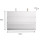 Meuble salle de bain sur pieds ARREDOBAGNO CAMPANELLI 3 tiroirs + double vasque 120cm