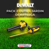 Pack 2 outils DEWALT DCKRT02GA Souffleur + Taille-haie 18V + 2 batteries + chargeur