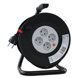 Enrouleur bricolage, 4 prises, H05VV-F3G1.5MM2, 25M , NF,CE - VELAMP - REEL-FR-25