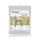 Greengeers 93814 Housse Protection de 6 Chaises Polyéthylène Gris 120 x 65 x 65 cm