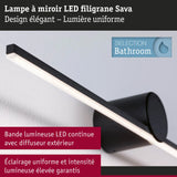 Applique Salle de Bain - Paulmann - 75410 - Sava - IP44 - 300mm - 4,2W - 250lm - 3000K - Noir