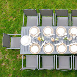 Pack de 5 chaises Jean - 56,5 x 60 x 90 cm - aluminium & textile - anthracite