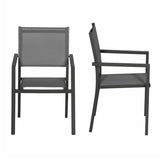 Pack de 5 chaises Jean - 56,5 x 60 x 90 cm - aluminium & textile - anthracite