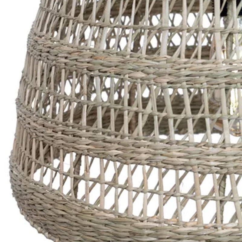 Abat-jour pour suspension Marin en herbes marines - diamètre 40 cm - marron