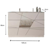 Meuble salle de bain sur pieds ARREDOBAGNO CAMPANELLI Miroir 3 tiroirs + double vasque 120cm