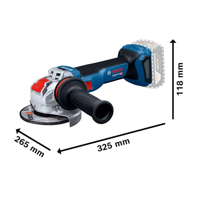 Meuleuse angulaire GWX 18V-11 S solo L X-LOCK - BOSCH - 06019N4200