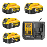 Pack ÉNERGIE DEWALT 4 Batteries 5,0 Ah 18V DCB184-XJ et un chargeur DCB1104-QW