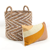 Panier souple Elise - 35 x 35 x 35 cm - taille L - jute - motifs chevrons