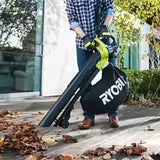 Souffleur aspiro-broyeur 18V RYOBI OBV18 Brushless sac collecteur 35L (vendu sans batterie)