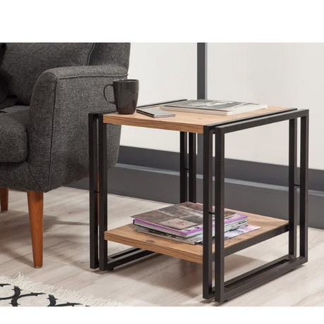 Table auxiliaire moderne bois et noir Cosmo Latus