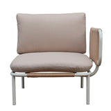 Pack de 2 accoudoirs Bali - 64.5 x 40.5 x 18.5 cm - aluminium & polyester - beige & blanc