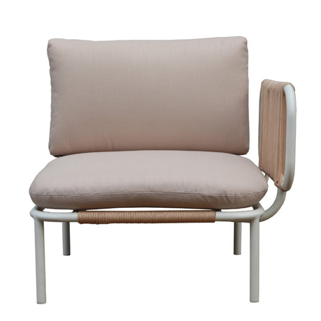 Pack de 2 accoudoirs Bali - 64.5 x 40.5 x 18.5 cm - aluminium & polyester - beige & blanc
