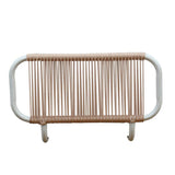 Pack de 2 accoudoirs Bali - 64.5 x 40.5 x 18.5 cm - aluminium & polyester - beige & blanc