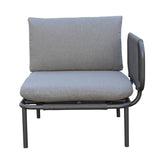 Pack de 2 accoudoirs Bali - 64.5 x 40.5 x 18.5 cm - aluminium & polyester - gris foncé & gris