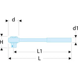 Clé à cliquet FACOM R.360PB - manche rotatif - 1/4''