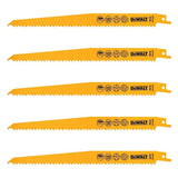 Coffret de 5 Lames DEWALT DT2349-QZ pour scie sabre Bi-Métal 228mm