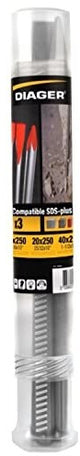 Kit Pics et Burins - DIAGER  - SDS-plus 3pcs 1 Pics 14x250 mm 1 Burins 20x250 mm 1 burin 40x250 mm