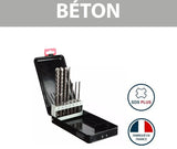 Coffret 7 forets béton - DIAGER  - RocKFaster compatible SDS+ L110 Diam.5-6-8 L160 Diam.6-8-10-12 mm