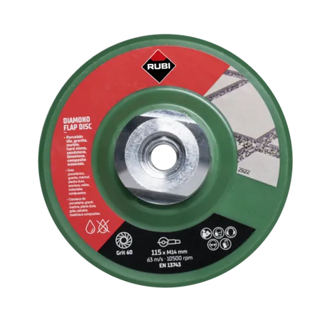 Disque lam.diam.50/60 grain gru.ø125mm m14 - RUBI - 32937