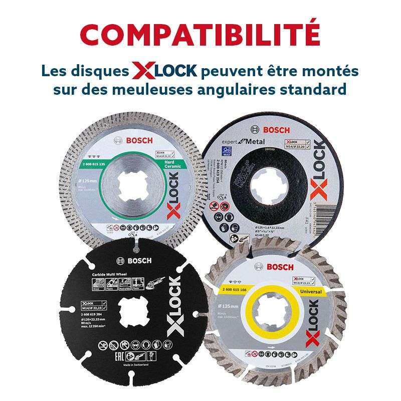 Disque à tronçonner BOSCH Professonal X-LOCK Expert for Inox  Ø 125x1,6x22,23 mm