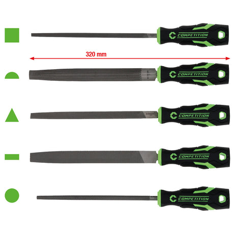 Jeu de limes COMPETITION, 5 pcs - KS Tools - 512.0405 COMPETITION