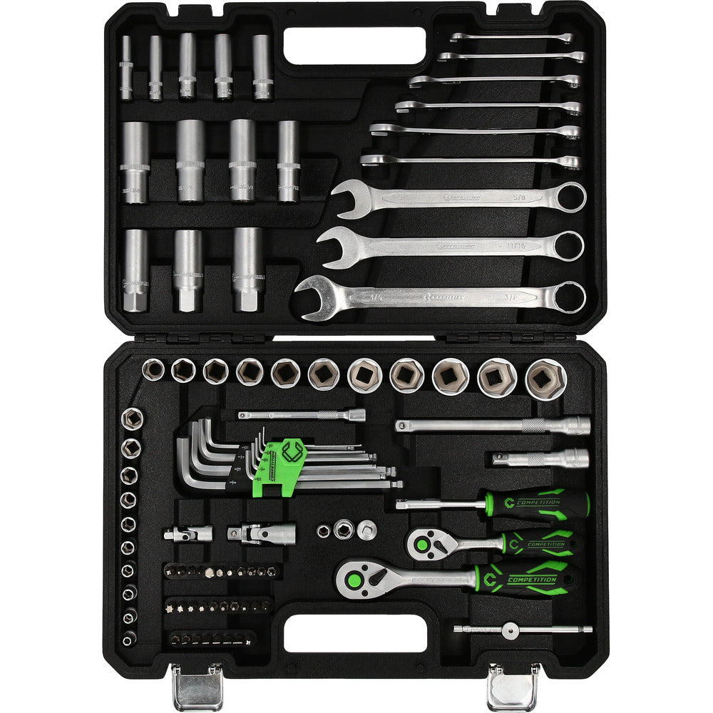 Coffret de douilles COMPETITION 1/4"+3/8", 91 pcs - KS Tools - 512.0092 COMPETITION