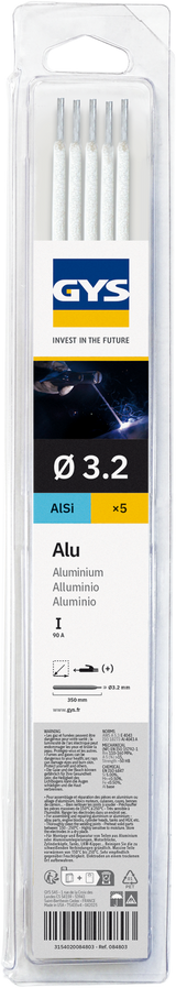 5 électrodes en alu GYS 084803 Ø3,2 - BLISTER