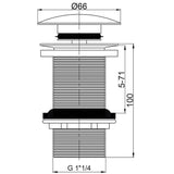 Bonde Wirquin de lavabo, fermeture Quick-Clac, en laiton chromé, H100mm - Wirquin - 30723416