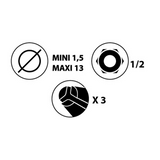 Kit mandrin + clé + adaptateur LEMAN 913.003 - SDS Perforateur