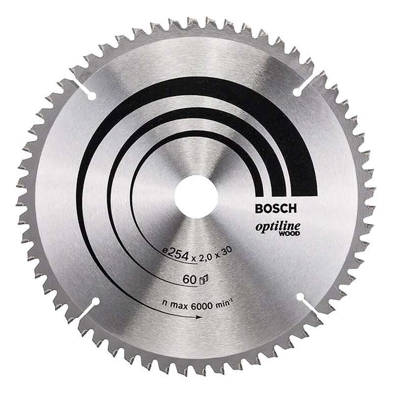 Lame BOSCH 2608640436 Optiline Wood Ø 254 mm 60 dents pour scie à onglet et radiale