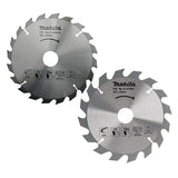 Lot de 2 lames carbure bois MAKITA D-20052 185x30mm, 16/20 dents, pour scies circulaires